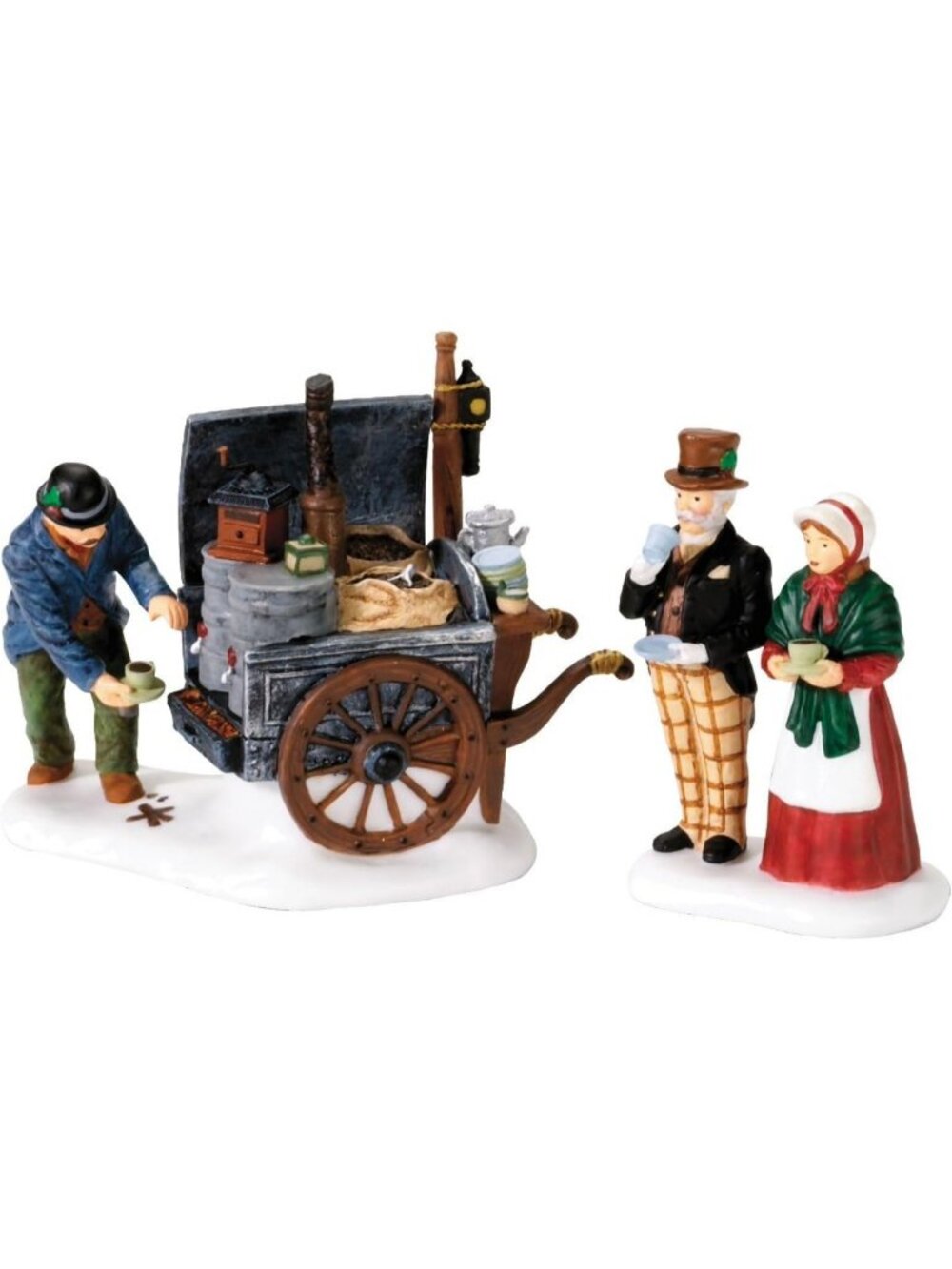 Charming Coffee Stall Building & Accessory Figurine Set - 2.5 Inch Collectible